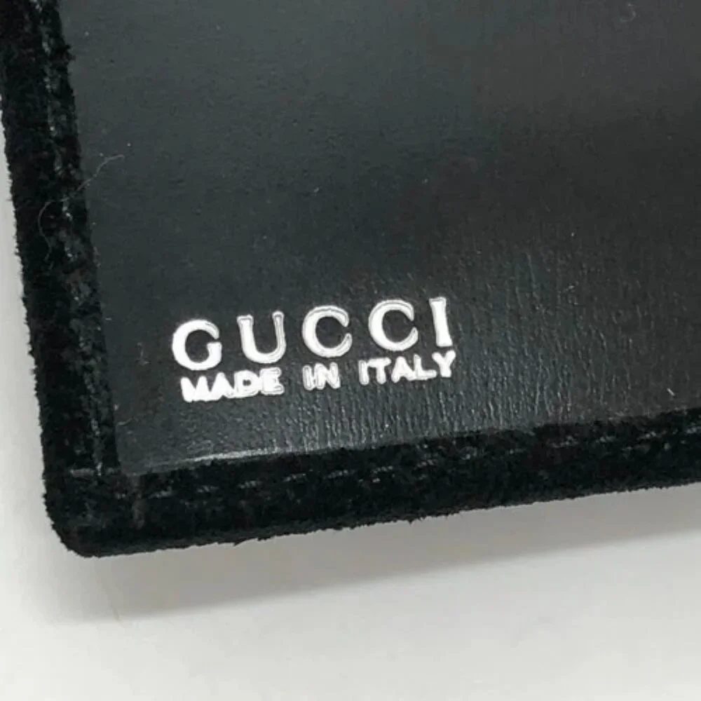 GUCCI Old Gucci Interlocking G Long Wallet Flap Long Wallet Suede/Enamel Black - Picture 11 of 15